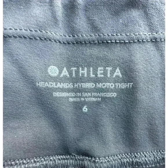 Athleta Women’s Headlands Hybrid Moto Tight Zipper Pockets Taupe Size 6 - Picture 10 of 12